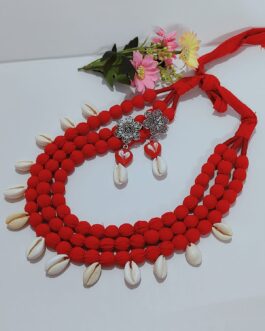 Handcrafted Fabric Neckpiece with Kodi Shell