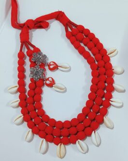 Handcrafted Fabric Neckpiece with Kodi Shell