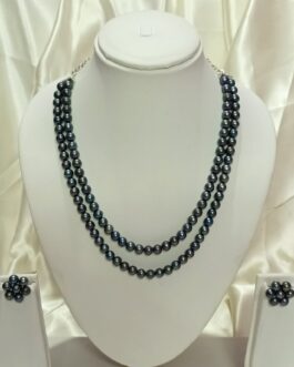 Metallic Black Two Layered Freshwater Pearl Necklace