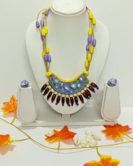 Fusion Neckpiece Made With Clay , Wooden Beads , Jute : A Perfect Blend